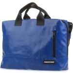Blaue Vegane Herrenlaptoptaschen & Herrennotebooktaschen mit Riemchen aus LKW-Plane 