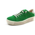 Grüne Elegante Gabor Runde Low Sneaker mit Schnürsenkel in Breitweite aus Leder leicht für Damen Größe 37,5 