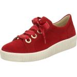 Reduzierte Rubinrote Elegante Gabor Runde Low Sneaker mit Schnürsenkel in Normalweite aus Leder leicht für Damen Größe 43 