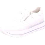 Weiße Elegante Gabor Runde Low Sneaker mit Schnürsenkel in Breitweite aus Leder Leicht für Damen Größe 37,5 