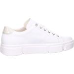 Reduzierte Weiße Elegante Rieker Runde Low Sneaker mit Schnürsenkel in Normalweite aus Leder leicht für Damen Größe 40 