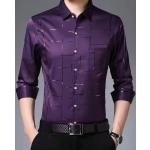 Violette Business Langärmelige Herrenlangarmhemden aus Polyester Größe 5 XL für den für den Herbst 