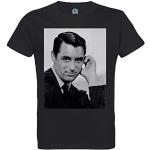 French Unicorn T-Shirt für Herren, Rundhalsausschnitt, Bio-Baumwolle, Cary Grant, Schauspieler, Celebrite, Hollywood, Vintage, Schwarz , XL