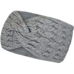 Graue Strick-Stirnbänder aus Fleece für Damen für den für den Winter 