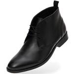 FRETZ men Sven Desert Boots | Schwarze Leder Schnürschuhe für Herren | für Business- und Casual-Outfits, Anzug & Jeans | hochwertiges Rindsleder, modisches schwarz | Größe 44