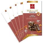 Frey Suprême Dark Crunchy Almond - Swiss Premium Chocolate - Kakao 44% mindestens - Rainforest Alliance-zertifiziert - Großpackung Schokoladentafeln 5x180g
