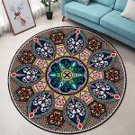 Moderne Runde Runde Teppiche 160 cm mit Mandala-Motiv 