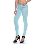 Hellblaue Jeggings & Jeans-Leggings aus Denim enganliegend für Damen Größe S für den für den Sommer 