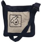 Schwarze Nachhaltige Stofftaschen & Jutetaschen mit Tiermotiv mit Reißverschluss aus Baumwolle mit Außentaschen für Damen Klein 