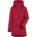 Rubinrote Wasserdichte Winddichte Didriksons Winterjacken mit Reißverschluss aus Polyamid mit Kapuze für Damen Größe XL 