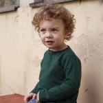 Tannengrüne Vintage Nachhaltige Henley Shirts für Kinder Größe 98 