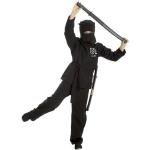 Schwarze Fries Ninja-Kostüme aus Polyester für Kinder Größe 116 