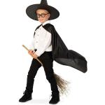 Schwarze Fries Zauberer-Kostüme aus Polyester für Kinder Größe 140 