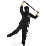 Schwarze Fries Ninja-Kostüme aus Polyester für Kinder Größe 128 
