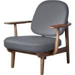 Hellgraue Fritz Hansen Loungestühle gebeizt aus Nussbaum mit Armlehne Breite 0-50cm, Höhe 0-50cm, Tiefe 0-50cm 
