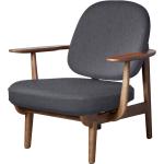 Graue Fritz Hansen Loungestühle gebeizt aus Nussbaum mit Armlehne Breite 0-50cm, Höhe 0-50cm, Tiefe 0-50cm 
