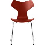 Rote Skandinavische Fritz Hansen Designer Stühle aus Eschenholz stapelbar Breite über 500cm, Höhe über 500cm, Tiefe über 500cm 