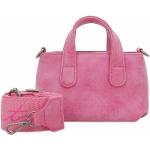 Pinke Vintage Kleine Handtaschen mit Reißverschluss aus PU 
