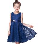 Reduzierte Blaue Ärmellose Kinderspitzenkleider aus Spitze für Mädchen Größe 158 