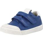 Blaue Gepunktete Froddo Low Sneaker mit Klettverschluss aus Veloursleder für Kinder Größe 28 