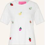 Weiße Bestickte Frogbox T-Shirts aus Baumwolle für Damen Größe S 