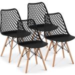 Schwarze Industrial Konferenzstühle & Besucherstühle aus Holz Breite 0-50cm, Höhe 400-450cm, Tiefe 0-50cm 4-teilig 