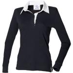 Schwarze Langärmelige Front Row Langarm-Poloshirts für Damen Größe XL 