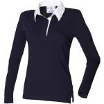 Marineblaue Langärmelige Front Row Langarm-Poloshirts für Damen Größe XL 