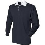 Schwarze Langärmelige Front Row Langarm-Poloshirts aus Baumwolle für Herren Größe 3 XL für den für den Frühling 