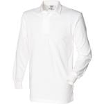 Weiße Langärmelige Front Row Langarm-Poloshirts aus Baumwolle für Herren Größe 3 XL für den für den Frühling 