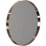 Reduzierte Goldene Minimalistische Runde Schminkspiegel & Kosmetikspiegel 40 cm aus Aluminium 