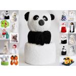 Frottier Geschenk Set Handarbeit Origami Gästetuch Handtuch Waschhandschuh, Motiv/Art:Pandabär