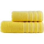 Gelbe Handtücher Sets aus Frottee maschinenwaschbar 70x140 2-teilig 