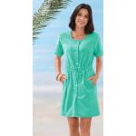 Mintgrüne Kurzärmelige bader Strandkleider aus Baumwolle für Damen Größe S 