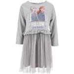 Graue Langärmelige Die Eiskönigin - völlig unverfroren Kindertüllkleider aus Baumwolle für Mädchen Größe 110 