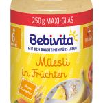250 g Zuckerfreie Bebivita Frucht & Getreide Müsli in Früchten Bio Getreide-Obst-Breie mit Getreide für ab dem 6. Monat 