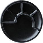 Schwarze Spring Runde Fondueteller 23 cm Matte aus Keramik spülmaschinenfest 