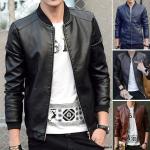 Schwarze Streetwear Maxi Stehkragen Lange Lederjacken mit Reißverschluss aus Veloursleder für Herren Größe 3 XL 