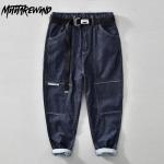 Blaue Casual Baggy Jeans & Loose Fit Jeans mit Gürtel aus Baumwolle für Herren Größe 4 XL 
