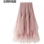 Rosa Unifarbene Maxi Maxiröcke aus Mesh für Damen Einheitsgröße Große Größen 