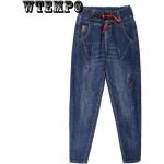 Bestickte Jeans mit Stickerei aus Denim für Damen für den für den Sommer 