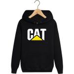 Schwarze Hip Hop Langärmelige Katzen-Shirts mit Katzenmotiv mit Kapuze für Herren Größe 3 XL 