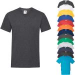 Graue Gepunktete Fruit of the Loom Valueweight V-Ausschnitt T-Shirts aus Baumwolle für Herren Größe 5 XL für den für den Sommer 