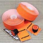 FSA HP Gel Power Touch Lenkerband für Rennrad - neon orange - mit Lenkerstopfen