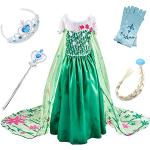 Grüne Die Eiskönigin Elsa Prinzessin-Kostüme aus Chiffon für Kinder 