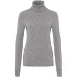Graue FTC Cashmere Rollkragen Kaschmir-Pullover aus Wolle für Damen 