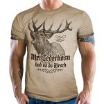 Schwarze Vintage Oeko-Tex T-Shirts mit Hirsch-Motiv für Herren Größe XXL 