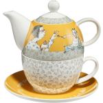 Graue Motiv Tea for one mit Tiermotiv aus Porzellan 