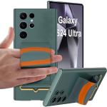 Reduzierte Grüne Samsung Galaxy S24 Ultra Hüllen mit Riemchen aus Leder mit Band für Herren 
