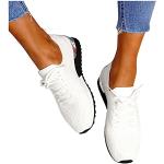 Weiße Gepunktete Joggingschuhe & Runningschuhe mit Schnürsenkel aus Leder leicht für Damen Größe 40 